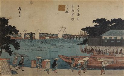 null UTAGAWA HIROSHIGE (1797-1858)
Trois oban yoko-e, de différentes séries, représentant...