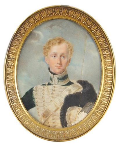 null MARIE MARGUERITE JASER (1782-1873)
Portrait d'un officier sous la Restauration...