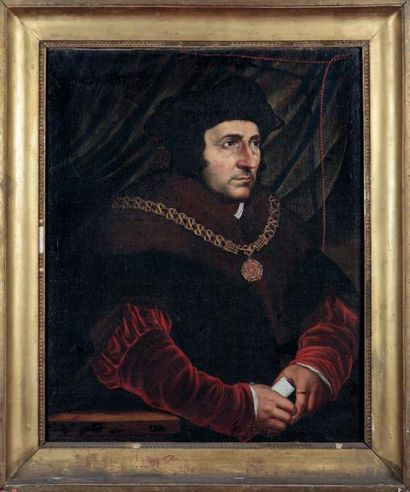 ÉCOLE FRANÇAISE du XVIIe siècle, d'après Holbein THOMAS MOORE Huile sur toile. (Anciennement...