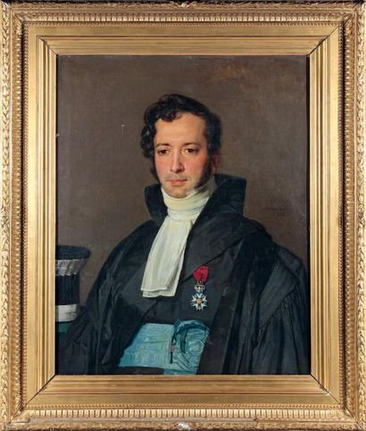 Jean-Jacques MONANTEUIL (Mortagne 1785-Le Mans 1860) UN MAGISTRAT Huile sur toile...