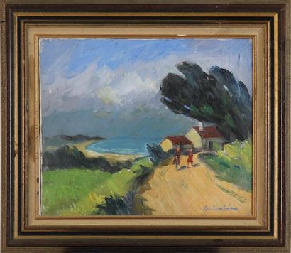null GEORGES JOUBIN (1888-1993)
Chemin animé dans la tempête
Huile sur toile, signée...