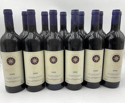 null 12 bouteilles BOLGHERI "Sassicaia", Tenuta San Guido 2008, ROUGE