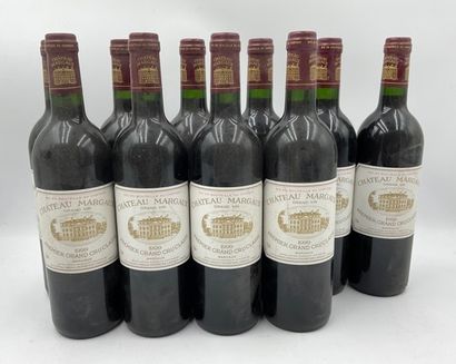 null 10 bouteilles CH.MARGAUX, 1° cru Margaux 1999 (étiquettes légèrement tachées,...