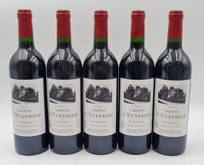 5 bouteilles CH. L'EVANGILE, Pomerol, 2003,...