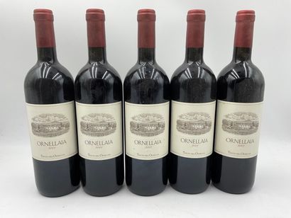 5 bouteilles BOLGHERI Ornellaia 2001 (2 étiquettes...