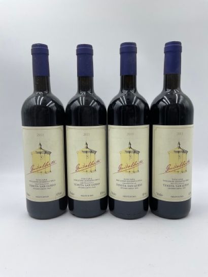 null 4 bouteilles TOSCANA "Guidalberto", Tenuta San Guido 2011 (1 étiquette légèrement...