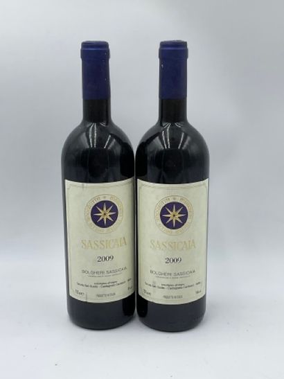 null 2 bouteilles BOLGHERI "Sassicaia",Tenuta San Guido 2009 (étiquettes très légèrement...