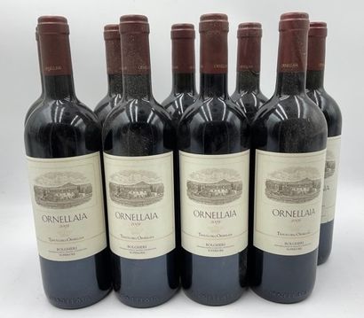 9 bouteilles BOLGHERI Ornellaia 2009 (3 étiquettes...
