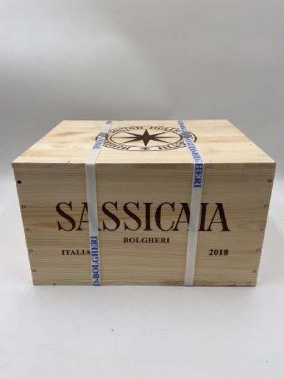 null 6 bottles BOLGHERI "Sassicaia", Tenuta San Guido 2018 (strapped wooden case...