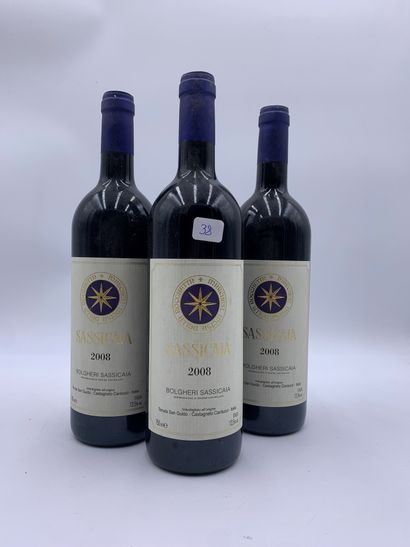 null 3 bottles BOLGHERI "Sassicaia", Tenuta San Guido 2008, RED