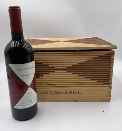 null 6 bottles BOLGHERI "Ca' Marcanda", Gaja, 2007, wooden case.