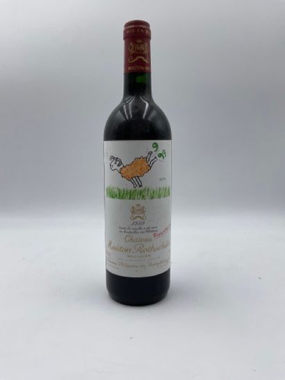 null 1 bouteille CH. MOUTON-ROTHSCHILD, 1° cru Pauillac 1999 (étiquette légèrement...