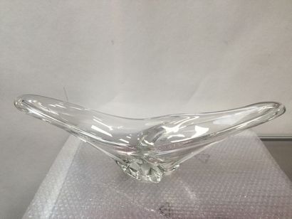 null DAUM France, COUPE en cristal oblongue, L. 58 cm
