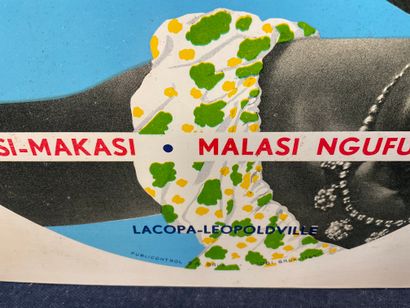 null Old advertising plate in lithographed sheet metal for the brand of perfume,...