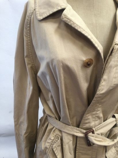 null Polo by Ralph LAUREN, Trench pour homme en gabardine beige, large col, boutonnage...