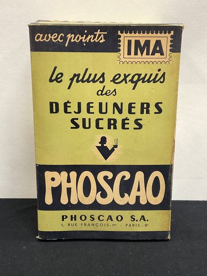 null Carton publicitaire imprimé formant boîte pour la marque "PHOSCAO le plus exquis...