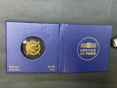 null Monnaie de Paris, Monnaie de 250€ en or 999/°°, Série "Au coq", Diam. 23 mm,...