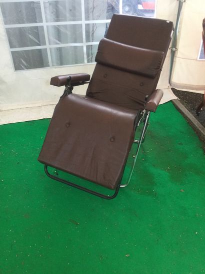 LAFUMA fauteuil transat vintage en similicuir...