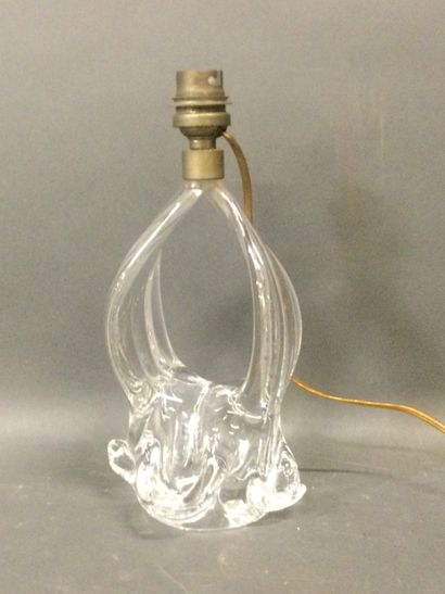 Pied de lampe en cristal, H. 24 cm