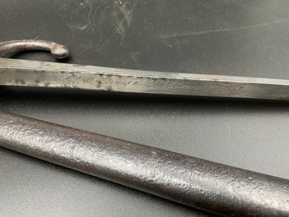 null Bayonet for Gras rifle model 1874, marking on the back of the blade of the manufacture...