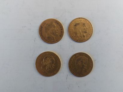 null Lot of 4 pieces of 10 francs 900/1000. Total weight : 12.88 gr. SOLD ON DES...