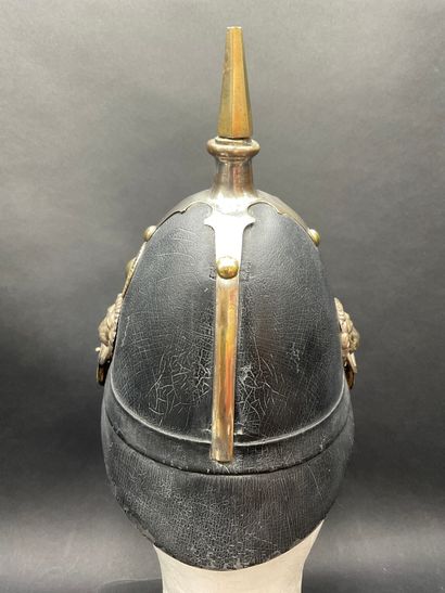 null Casque de la "Landwerh" Bavaroise modèle 1848 (Légers accidents et usure).