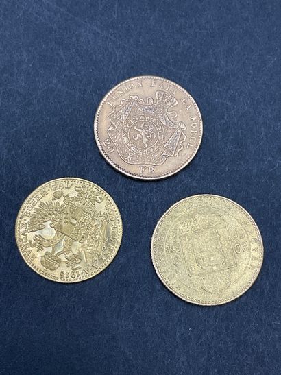 null Lot de 3 monnaies en or : HONGRIE : 1 monnaie de 8 Forints et une monnaie de...