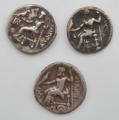 null Lot de 3 Monnaies Grecques - ROYAUME DE MACÉDOINE - PHILIPPE III ARRHIDÉE (c....