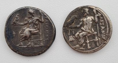 null Lot de 2 Monnaies Grecques - ROYAUME DE MACÉDOINE - ANTIGONE LE BORGNE (323-301...