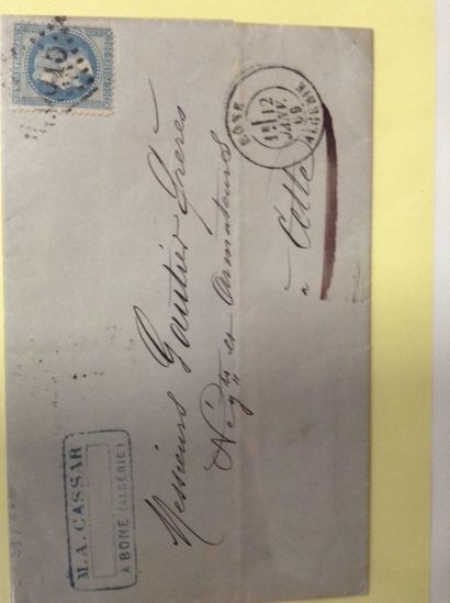 null Lot de timbres sur enveloppes: 
- N° 14-I, Empire Français Nap III, 20 cts,...