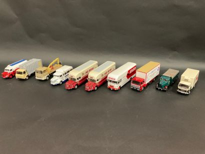 Lot of 10 advertising trucks, scale 1/43,...