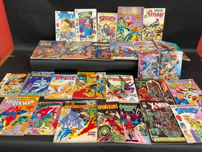 null MARVEL & DC COMICS, Lot de 27 comics, état d'usage correct.