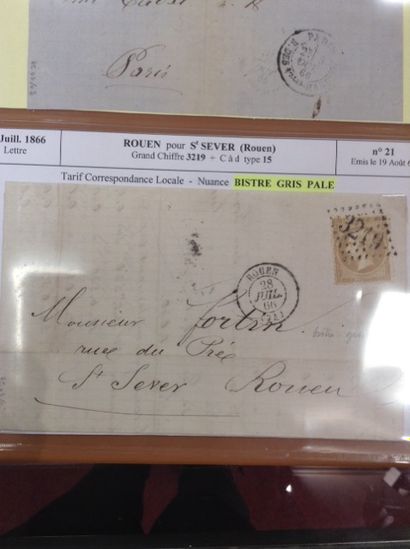 null Lot de timbres sur enveloppes : 
- N° 23, Empire Français Nap III, 40 cts, dentelé,...