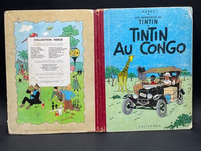 null Les aventures de Tintin. Tintin au Congo, éditions Casterman de 1960. Usure...