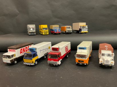 set of 10 straight trucks, scale 1/43