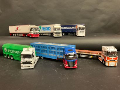 Lot of 6 semi-trailers, some advertising,...