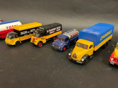 null Lot of 10 trucks, some advertising, scale 1/43, metal and plastic.