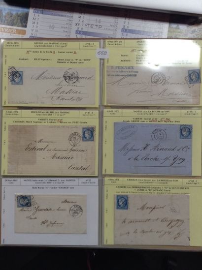 null Lot de timbres sur enveloppes : 
- N° 60-I, CERES, 25 cts, oblitéré 15 Février...