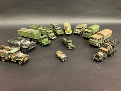 12 military vehicles, scale 1/43, metal and...