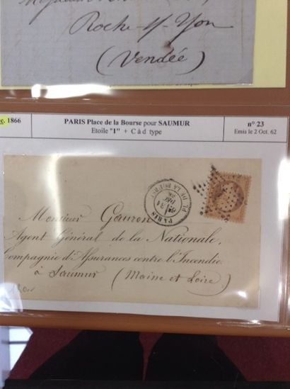 null Lot de timbres sur enveloppes : 
- N° 23, Empire Français Nap III, 40 cts, dentelé,...