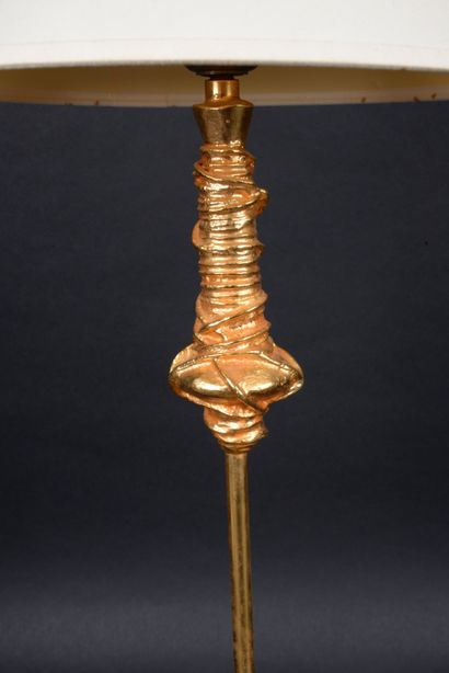 null Nicolas DE WAEL (Xxe-XXIe) Designer and FONDICA editor, Gilded bronze lamp,...