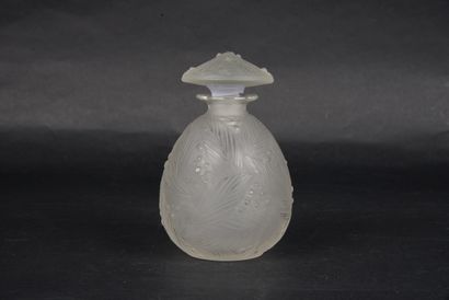null SABINO France, Petit flacon de parfum en verre irrissé, Haut 13 cm