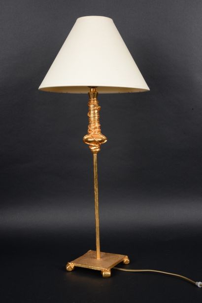 null Nicolas DE WAEL (Xxe-XXIe) Designer and FONDICA editor, Gilded bronze lamp,...