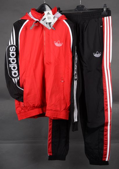 null ADIDAS LUCCA model, zipped jacket and jogging suit, red/black, T FR 180