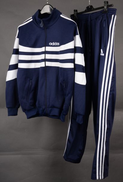 null ADIDAS, jogging suit (T FR 180) and SAMARE II jacket (T FR 174) in navy blu...