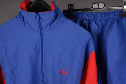 null HECKEL, jacket and jogging suit, blue/red/white, T FR 180