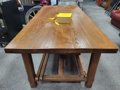 null Farm table in wood and veneer, with extension system (dismantled) , Dim. 76...