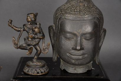 null Set of 4 bronze and brass sculptures of Buddhist and Hindu deities, H. from...