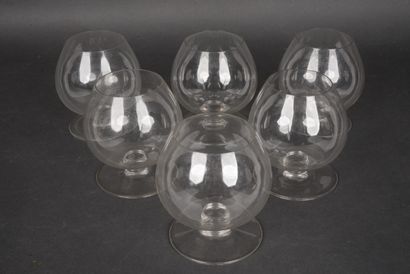 null BACCARAT, Set of 6 crystal cognac glasses
