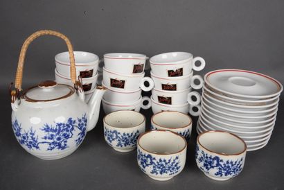 null LUBIANA, set of 12 earthenware cups and saucers. Also included is an Asian-style...
